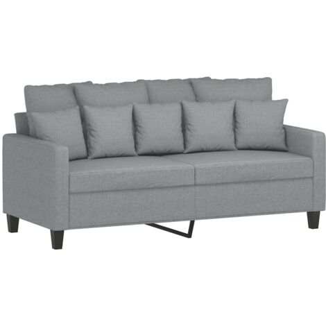 2-Sitzer-Sofa Hellgrau 140 cm Stoff vidaXL