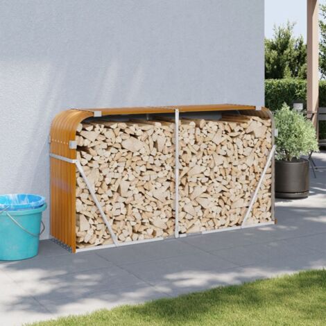 Kaminholzunterstand Holzoptik 180x45x100 cm Verzinkter Stahl vidaXL (1/5)