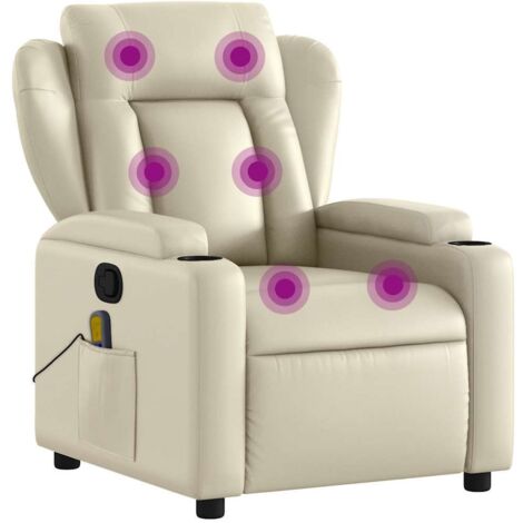 Massage-Sessel Creme Kunstleder