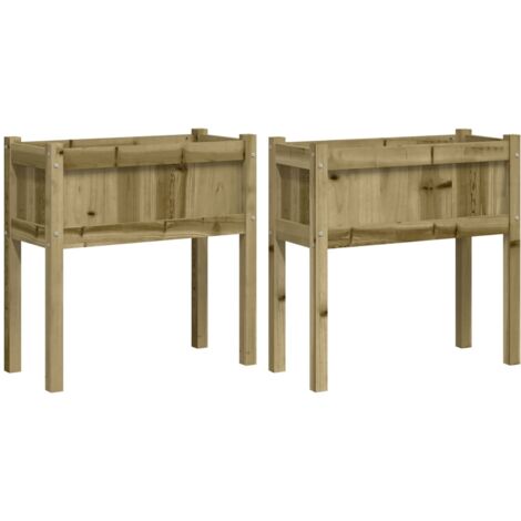 Pflanzkübel 2 Stk. mit Beinen Kiefernholz Imprägniert vidaXL615658