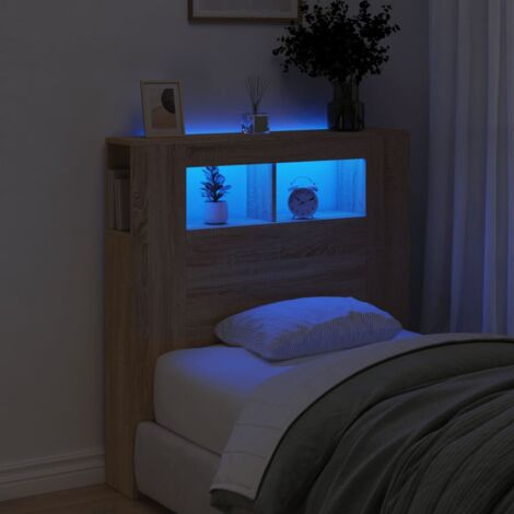 LED-Kopfteil Sonoma Eiche 100x18,5x103,5 cm Holzwerkstoff vidaXL
