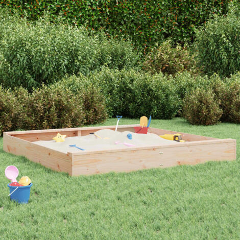 Sandkasten mit Sitzen Quadratisch Massivholz Kiefer vidaXL651231