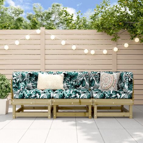 3-tlg. Garten-Lounge-Set Kiefernholz Imprägniert vidaXL
