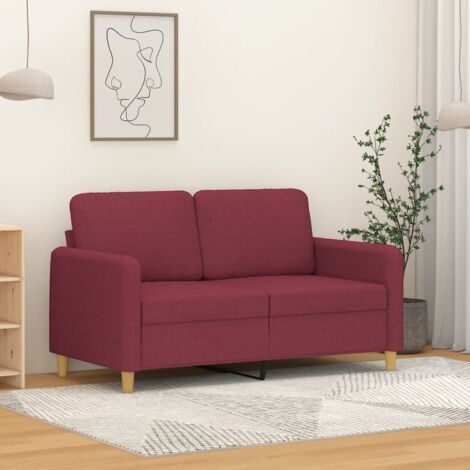 2-Sitzer-Sofa Weinrot 120 cm Stoff vidaXL (1/5)
