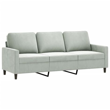 3-Sitzer-Sofa Hellgrau 180 cm Samt vidaXL