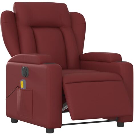 vidaXL Elektrischer Massage-Sessel Rot Bordeaux