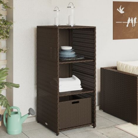 Gartenschrank Braun 50x55x115 cm Poly Rattan vidaXL
