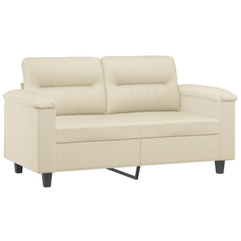 Zweisitzer Sofa Creme 120 cm Kunstleder