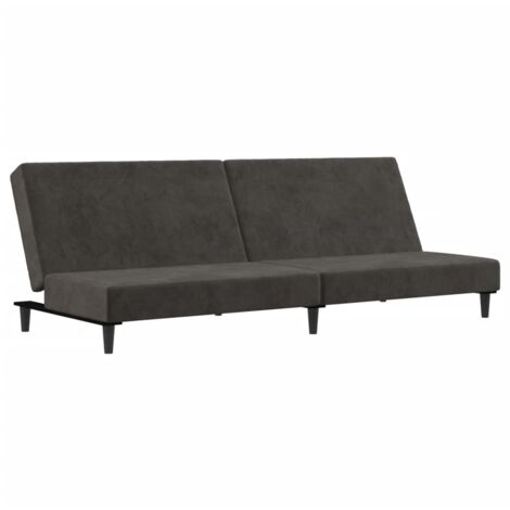 Schlafsofa 2-Sitzer Dunkelgrau Samt vidaXL