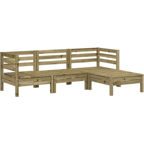 Gartensofa 3-Sitzer mit Hocker Kiefernholz Imprägniert vidaXL