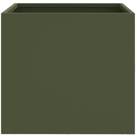 Pflanzkübel 2 Stk. Olivgrün 32x30x29 cm Stahl vidaXL