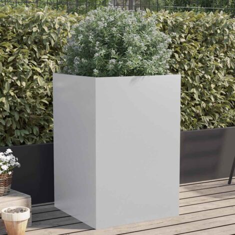 Pflanzkübel Silbern 52x48x75 cm Verzinkter Stahl vidaXL