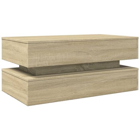 Couchtisch mit LED-Leuchten Sonoma-Eiche 90x50x40 cm vidaXL (1/5)