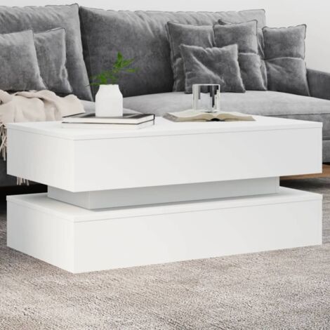 Couchtisch mit LED-Leuchten Weiß 90x50x40 cm vidaXL