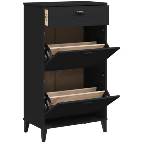 vidaXL Schuhschrank VIKEN schwarz Holzwerkstoff