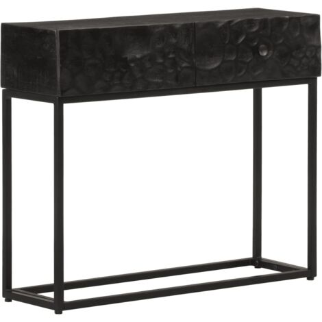 Konsolentisch Schwarz 90x30x76 cm Massivholz Mango und Eisen vidaXL