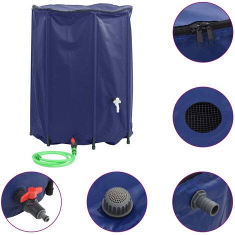 Wassertank mit Wasserhahn Faltbar 1350 L PVC vidaXL