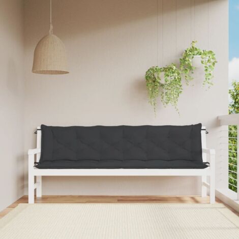 Gartenbank-Auflagen 2 Stk. Schwarz 200x50x7 cm Oxford-Gewebe vidaXL