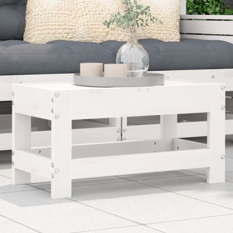 Gartenhocker Weiß 62x30x32 cm Massivholz Kiefer vidaXL