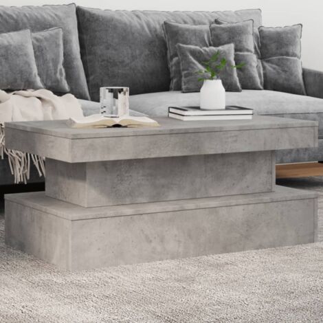 Couchtisch mit LED-Leuchten Betongrau 90x50x40 cm vidaXL