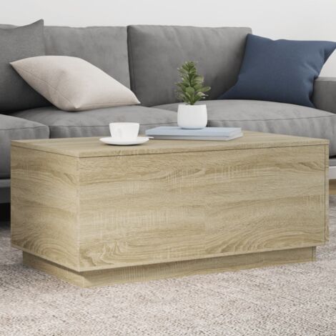 vidaXL Couchtisch mit LED-Lichtern Sonoma Eiche 90x50x40 cm