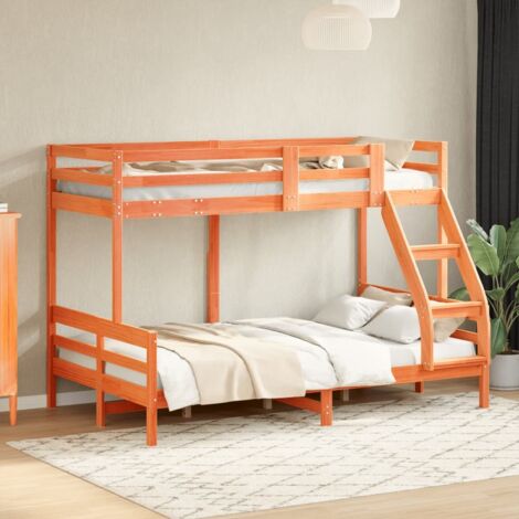 Etagenbett 90x200/120x200 cm Wachsbraun Massivholz Kiefer vidaXL