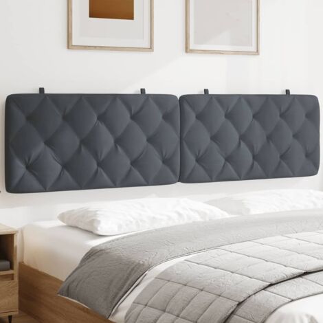 Kopfteil-Kissen Dunkelgrau 200 cm Samt vidaXL870803