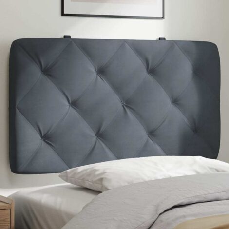 Kopfteil-Kissen Dunkelgrau 90 cm Samt vidaXL720042