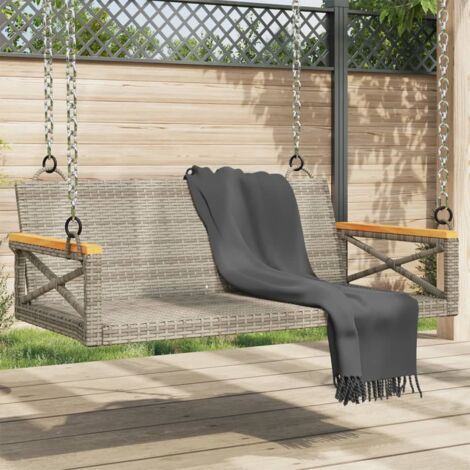 Hängebank Grau 109x62x40 cm Poly Rattan vidaXL