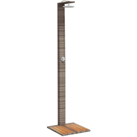Außendusche grau 50x55x224 cm Geflecht aus Akazienholz