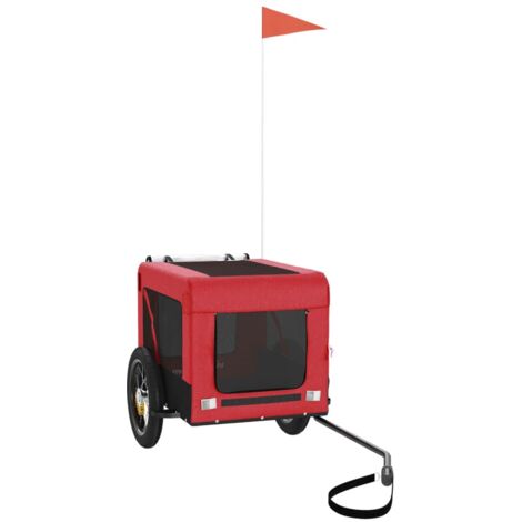 vidaXL Pet Bike Trailer Red and Black Oxford Fabric&Iron
