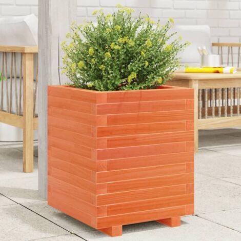 vidaXL Garden Planter Wax Brown 40x40x49,5 cm Solid Wood Pine