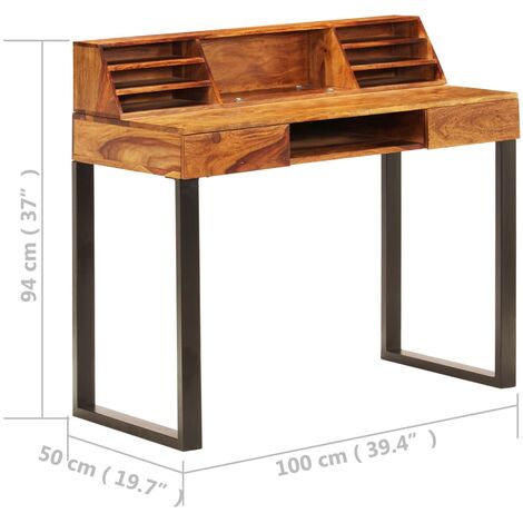 Schreibtisch 110 x 50 x 94 cm Massivholz und Stahl vidaXL