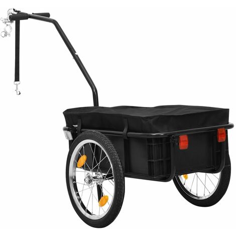 Fahrradanhänger und Handwagen 155x60x83 cm Stahl Schwarz vidaXL