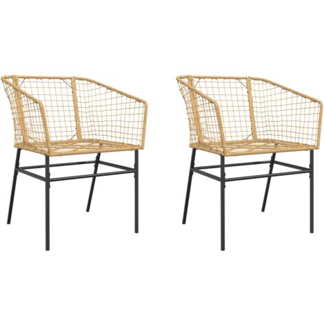 Gartenstühle 2 Stk. Braun Poly Rattan vidaXL