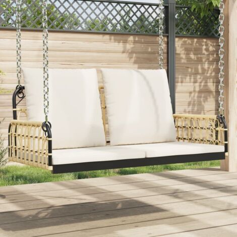 Hängebank mit Kissen 105x58x38 cm Poly Rattan und Stahl vidaXL