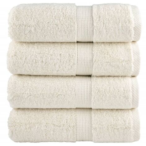 vidaXL Premium Guest Towels "SOLUND" 4 pcs Cream 30x50 cm 600 gsm