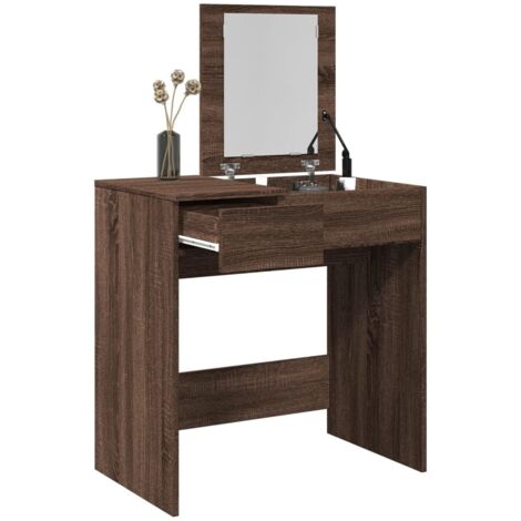 vidaXL Schminktisch mit Spiegel Braun Eichen-Optik 73x46,5x120 cm (1/5)