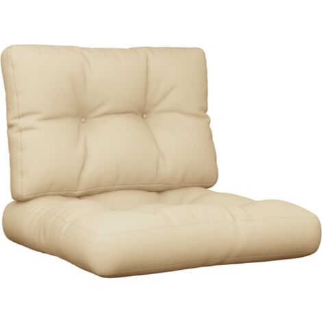 Palettenkissen 2-tlg. Beige Stoff vidaXL