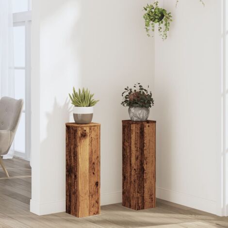 Pflanzenständer 2 Stk. Altholz-Optik 17x17x60 cm Holzwerkstoff vidaXL