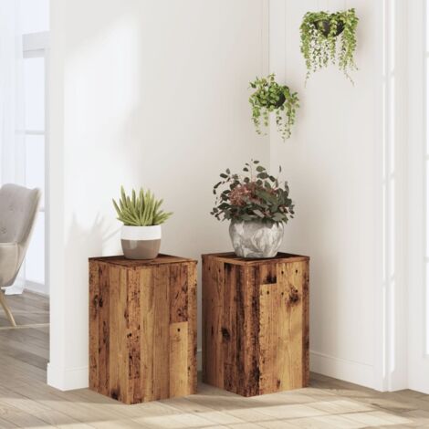 Pflanzenständer 2 Stk. Altholz-Optik 30x30x50 cm Holzwerkstoff vidaXL