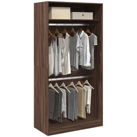 Kleiderschrank Braun Eiche-Optik 100x50x200 cm Holzwerkstoff vidaXL
