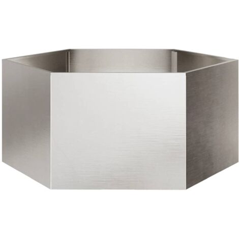 Pflanzkübel Sechseckig 104x90x45 Edelstahl vidaXL
