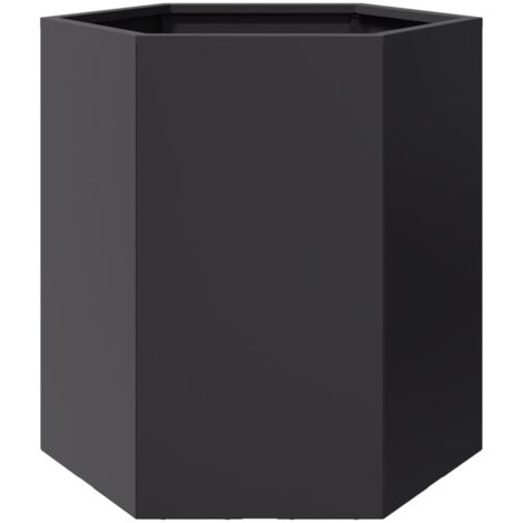 Pflanzkübel Schwarz Sechseckig 46x40x45 Stahl vidaXL