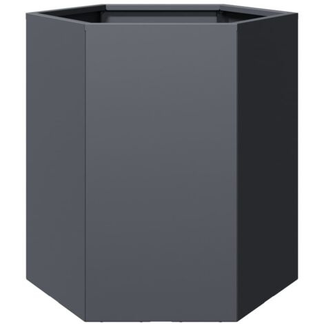 Pflanzkübel Anthrazit Sechseckig 46x40x45 Stahl vidaXL