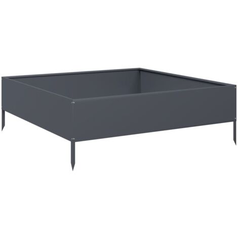 Hochbeet Anthrazit 100x100x33,5 cm Stahl vidaXL