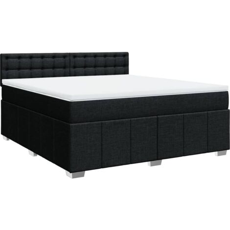 Boxspringbett mit Matratze Schwarz 180x200 cm Stoff vidaXL (1/6)