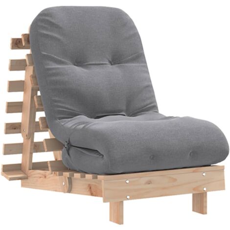 Futon Schlafsofa mit Matratze 60x206x11 cm Massivholz Kiefer vidaXL