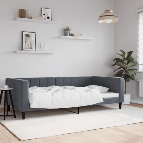 Tagesbett Dunkelgrau 100x200 cm Samt vidaXL
