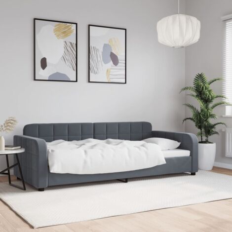 Tagesbett Dunkelgrau 90x200 cm Samt vidaXL